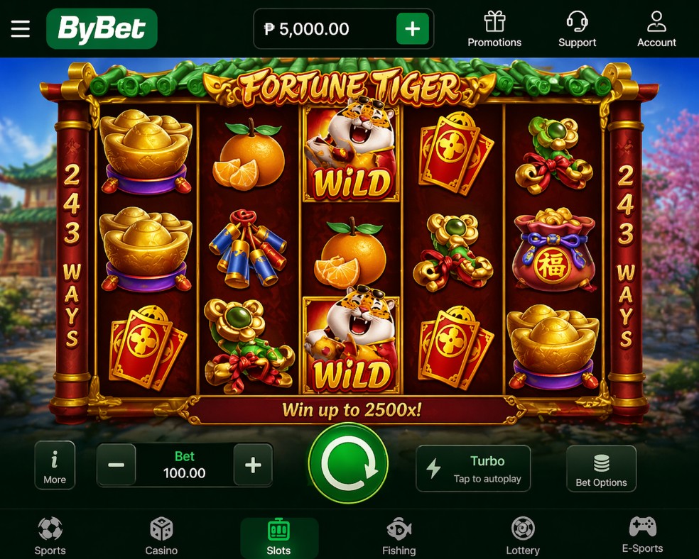 Fortune Tiger slot machine UI